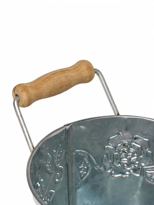 Кашпо с деревянными ручками Ведёрко Альва, 900 мл, металл - Take it easy фото 3