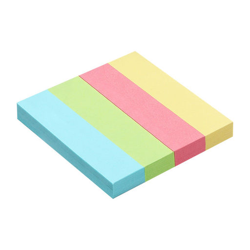 Цена за 2 шт. Блок-закладка с липким краем, 4 по 100 штук, 19×76 мм, пастельные, МИКС