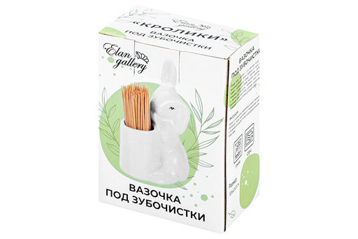 Подставка для зубочисток Elan Gallery Кролик-Зайка фарфор 6,5×4,5×10 см фото 10