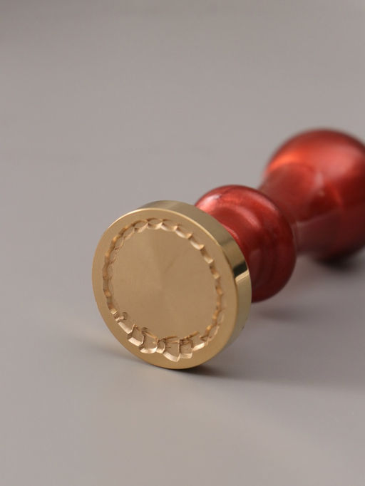 Печать для сургуча с пластиковой ручкой «Рамка круглая плетёнка с бантиком», 6.3×2.5×2.5 см