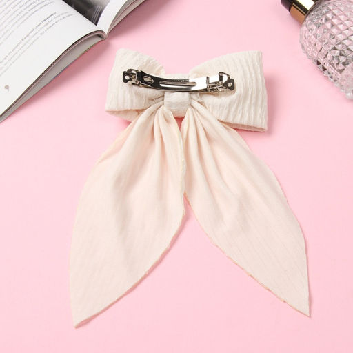 Цена за 2 шт. Заколка - автомат для волос «Джулия», жатка, 21×12 см, молочная