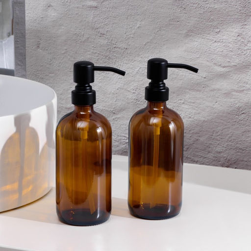 Дозаторы для мыла, по 500 мл, дымчатое стекло, коричневые