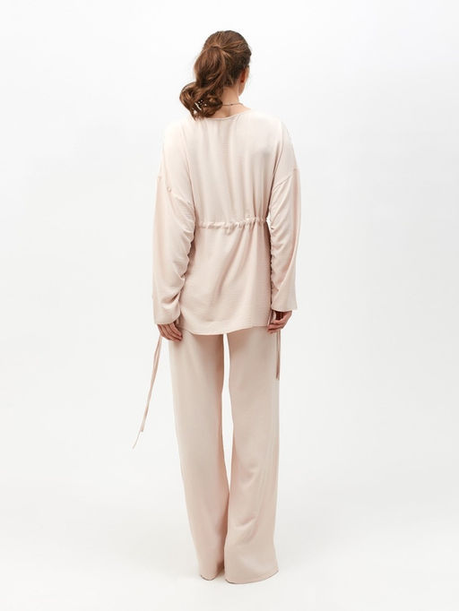 Костюм женский (туника, брюки) MINAKU: Casual Collection, размер 54, бежевый