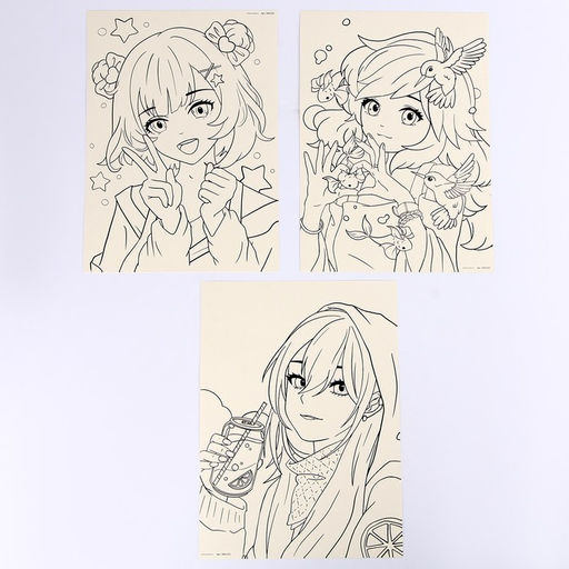 Набор для скетчинга Девочка и птица, на акварельной бумаге - Школа талантов фото 2