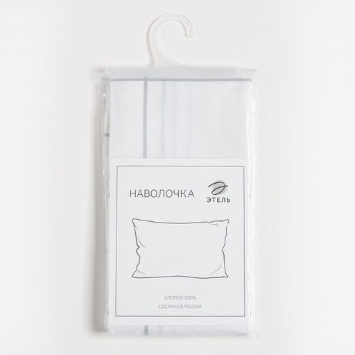 Наволочка Этель Клетка, 50х70 см, цвет белый, 100% хлопок, бязь  фото 3