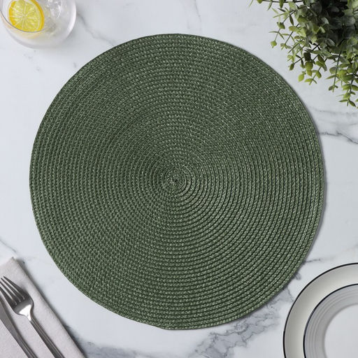 Цена за 12 шт. Салфетка сервировочная на стол Доляна Лофт, d=38 см, цвет зелёный  фото 15