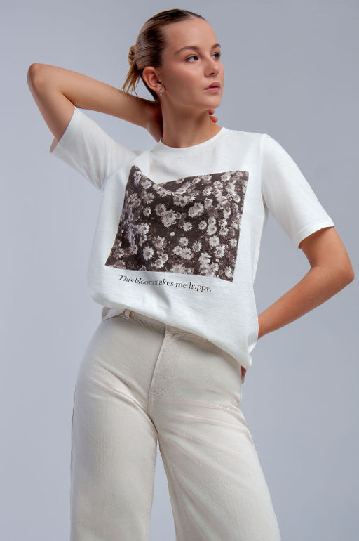 Арт. 31132 Футболка женская 44-52 (5 шт) Цвет:молочный - Калинка фото 2