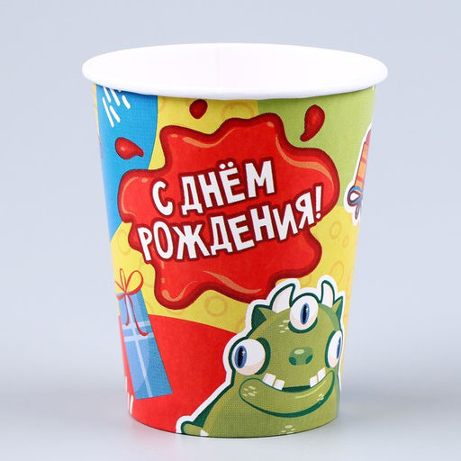 Набор бумажной посуды Монстрики: 6 тарелок, 1 гирлянда, 6 стаканов - Страна карнавалия фото 6