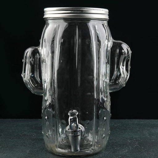 Диспенсер для напитков стеклянный «Тропики», 4 л, 21×22×29 см, цвет прозрачный