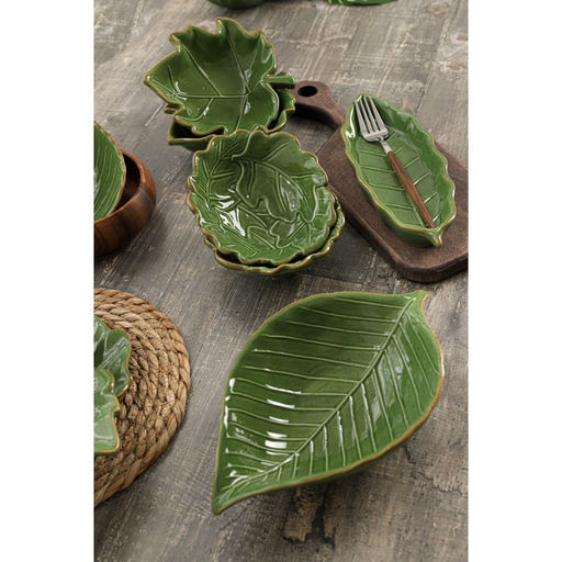 Салатник Доляна «Лист», 270 мл, 13.8×12.4 см, цвет зелёный