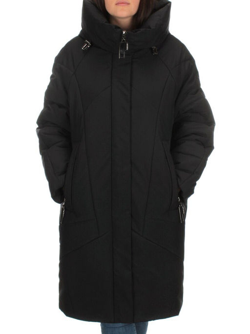 M-9117 BLACK Пальто зимнее женское CORUSKY (верблюжья шерсть) - Фабричный китай фото 2
