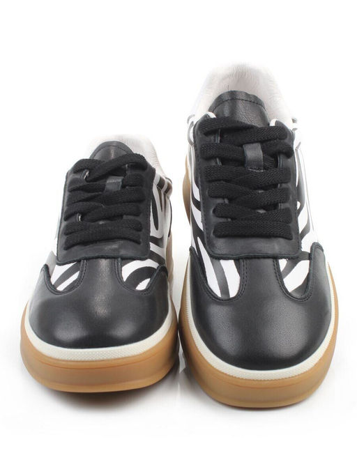 03-Y6-1B BLACK/WHITE Полуботинки спортивные женские (натуральная кожа)