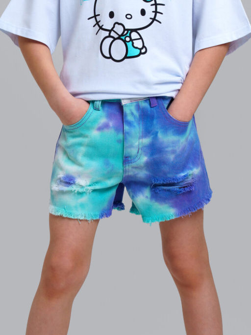 12521505 Шорты текстильные джинсовые для девочек - Playtoday фото 3