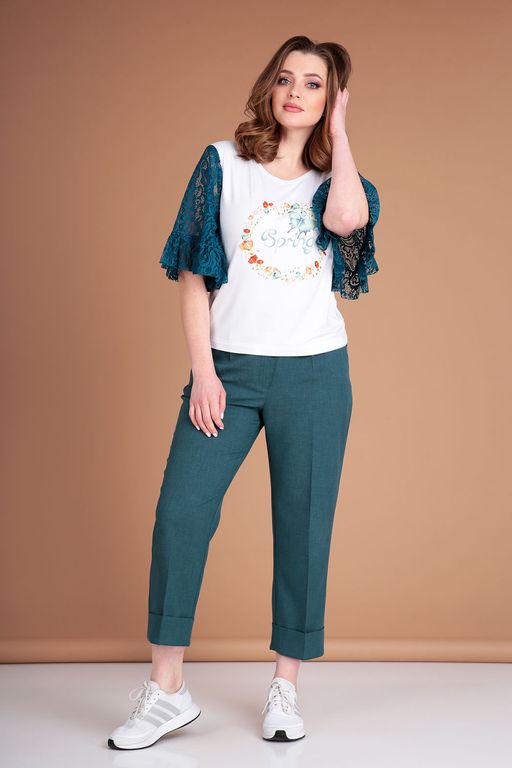 Костюм Liona Style 785 изумрудный  фото 3