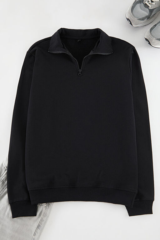 Siyah-Kar Melanj 2li Paket Regular/Normal Kesim __i Polar/S_cak Tutan Sweatshirt TMNAW25SW00205 - Trendyolmilla фото 2
