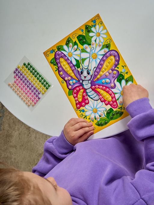 Набор для творчества. Аппликация бусинами "Бабочка" (180х250 мм, европодвес)