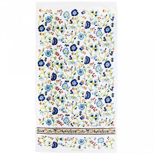 "Япония-2021" Полотенце махровое 50х90см, плотность 300гр/м2, 100% хлопок, с вышивкой, Васильки, синий, Bolangde (Китай)