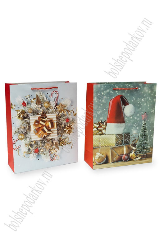 Пакет Новогодний 26*32*10 см (12 шт) SF-7569, микс №2 - Больше подарков фото 3