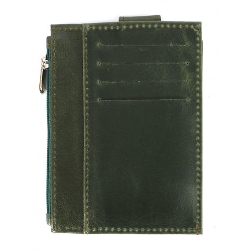 Визитница-кардхолдер Croco-ВК-218 н/к, 2отд, 11карм, зеленый тем пулл-ап (205) 263543  фото 2