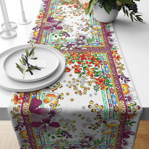 Дорожка столовая, сервировочная 50х180см "Магали", хлопок "Премиум" 236г/м2, упаковка классическая 28х41см, "Домашняя мода" (Россия)