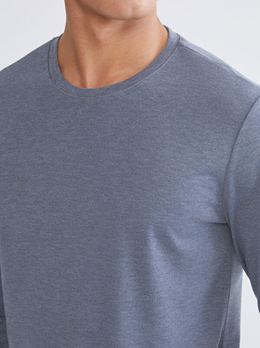 Bisiklet Yaka Uzun Kollu Erkek Ti??rt