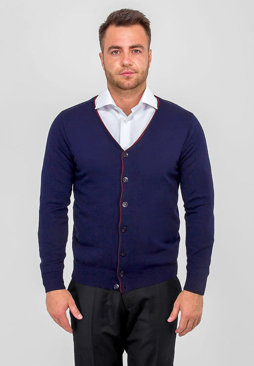 Кардиган мужской GREG G135-12-цв.планка D2 (т.синий)  фото 6