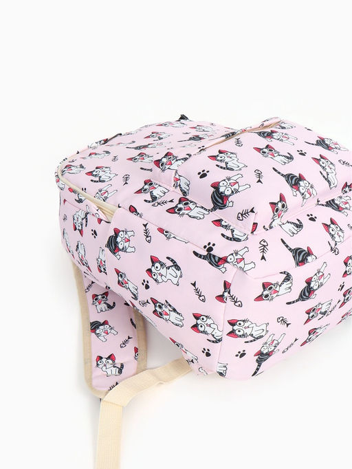 Набор: рюкзак школьный и пенал, с карманами, с принтом, размер 29?12?41 см, розовый
