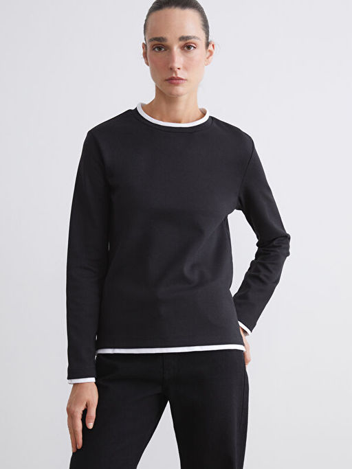 Bisiklet Yaka Kad?n Sweatshirt