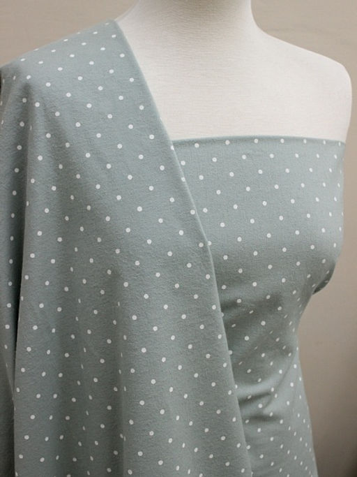 Теплый хлопок Редкий (4мм) горох цв.св.голубой мох, ш.1.49м, хлопок-100%, 160гр/м.кв - Купава фото 6