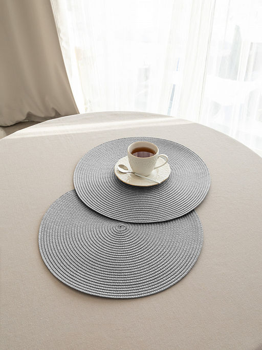 Набор салфеток сервировочных D36, 2 штуки светло-серый полипропилен