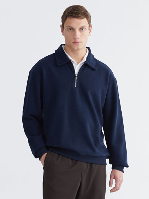 Polo Yaka Erkek Sweatshirt