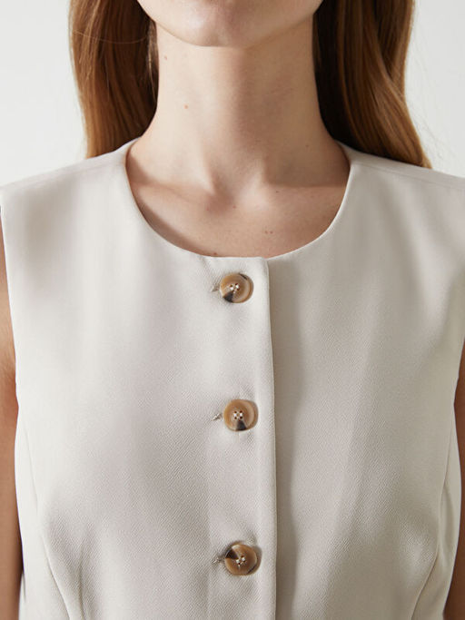 Bisiklet Yaka Kad?n Klasik Yelek