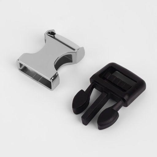 Цена за 3 шт. Фастекс 15 мм, нагрузка до 15 кг ,металл/пластик, цвет серебряный/чёрный - Арт узор фото 2