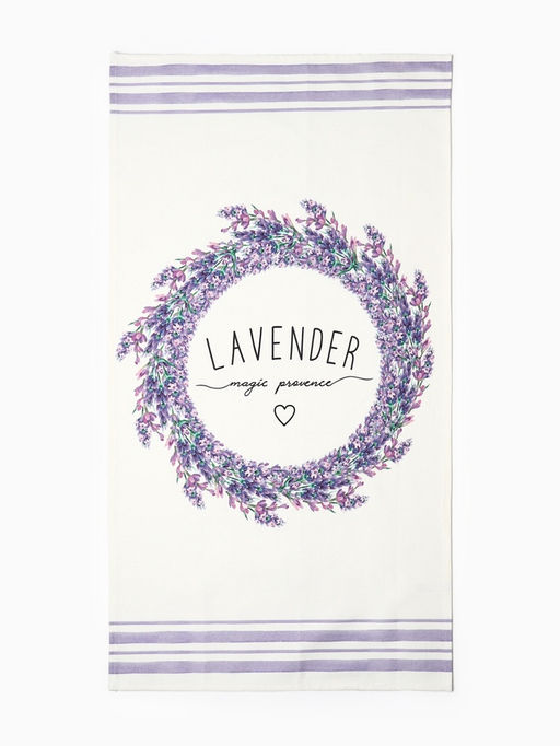 Полотенце «Этель» Lavender, белое, фиолетовое, 40×73 см