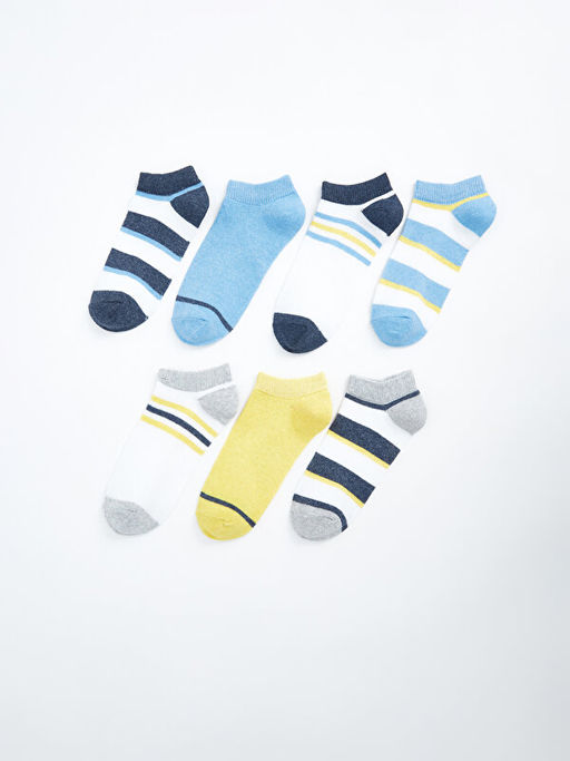 Renk Bloklu Erkek ?ocuk Patik ?orap 7li