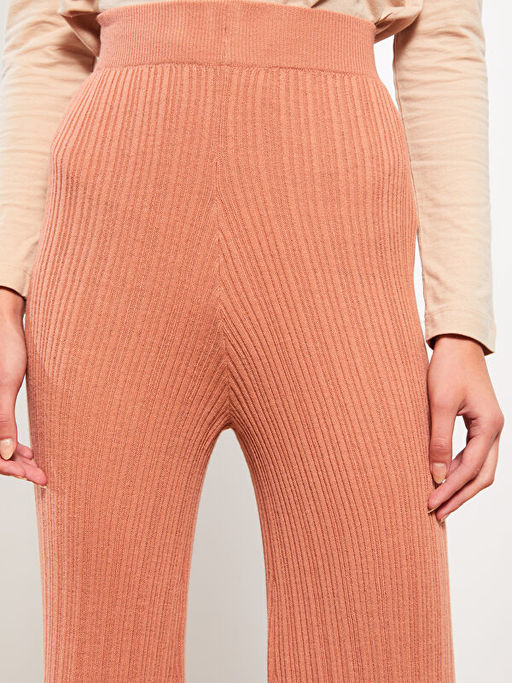 Kad?n Beli Lastikli D?z Triko Pantolon