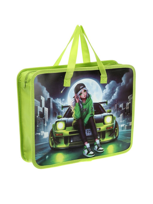 Папка с ручками «Ночь», А4, пластиковая, 70 мм, 322×256 мм