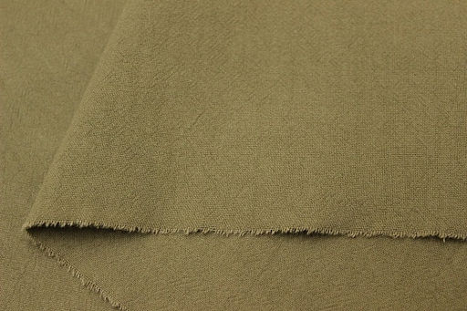 Хлопок крэш цв.Т.оливково-бежевый, СОРТ2, ш.1.38м, хлопок-100%, 160гр/м.кв - Купава фото 2