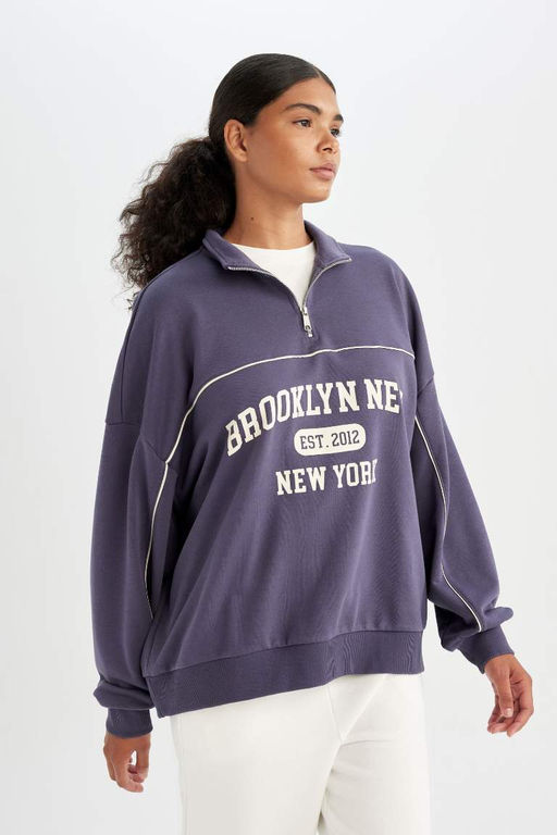 DeFactoFit Толстовка большого размера NBA Brooklyn Nets на молнии до половины  фото 4