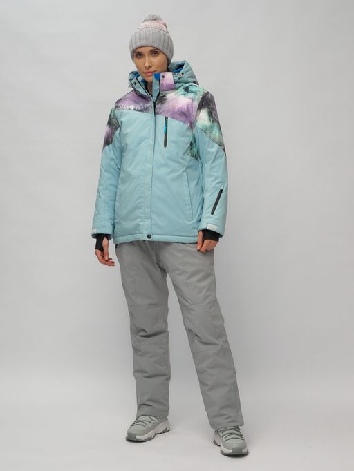 Горнолыжный костюм женский большого размера голубого цвета 02263Gl - Chunmai фото 8