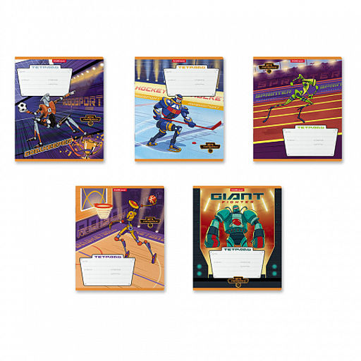 Цена за 10 шт. Тетрадь школьная ученическая ErichKrause Робоспорт, 24 листа, линейка (в плёнке по 10 шт.)_MIX-PACK  фото 2