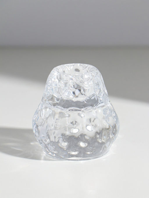 Цена за 2 шт. Подсвечник стекло на 1 свечу "Бутон. Лёд" прозрачный d=3,5 см 6х6х6 см