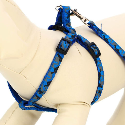 Комплект прошитый Милитари, поводок 120 х 1 см, ОГ 23-35 см, голубой - Пижон фото 3