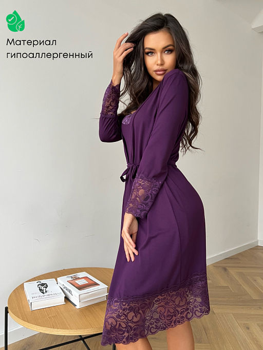 Комплект Нежность_4010/баклажановый - Ihomelux фото 7