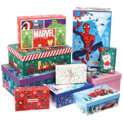 Набор коробок 10 в 1 С Новым годом!, 12 ? 7 ? 4 - 33 ? 20 ? 12 см