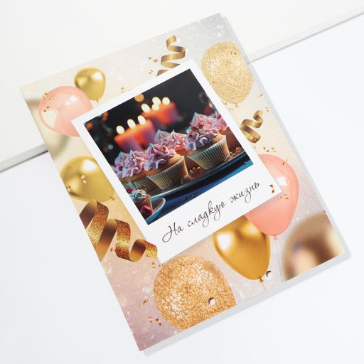 Конверт для денег, открытка на День Рождения, 6 листов, 16.5×21.5 см «С днем рождения»