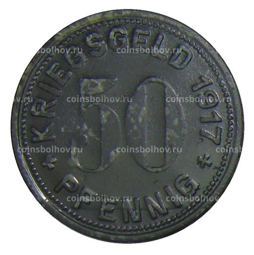 Монета 50 пфеннигов 1917 года Германия Нотгельд Меттманн