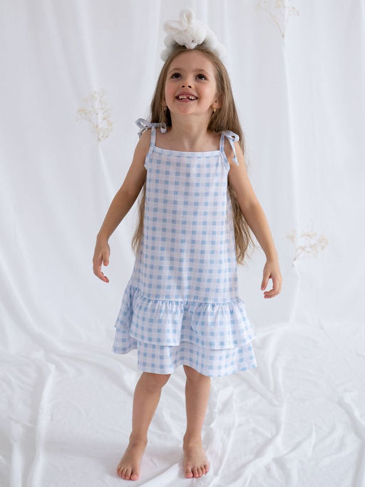 Платье для девочки клетка, бел/гол - Lesi kids фото 10