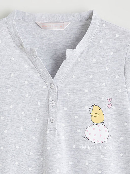 Ka??k Yaka Civciv Bask?l? Hamile Gecelik