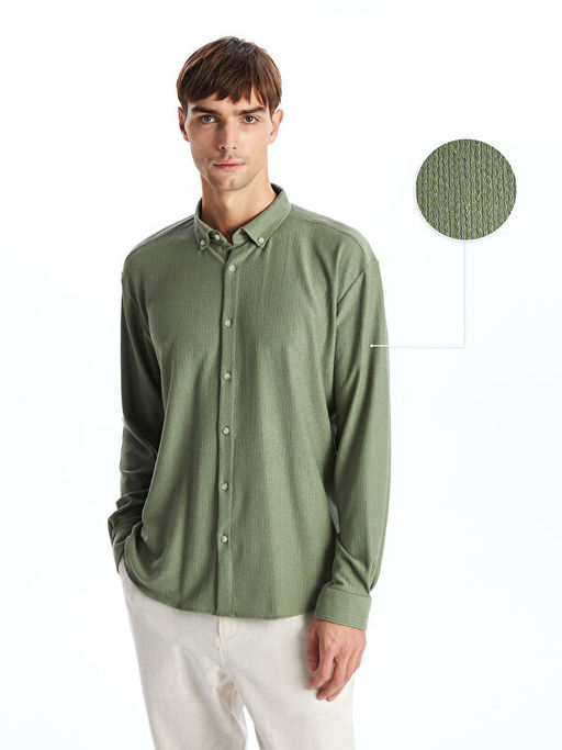 Regular Fit Uzun Kollu Erkek Dokulu G?mlek